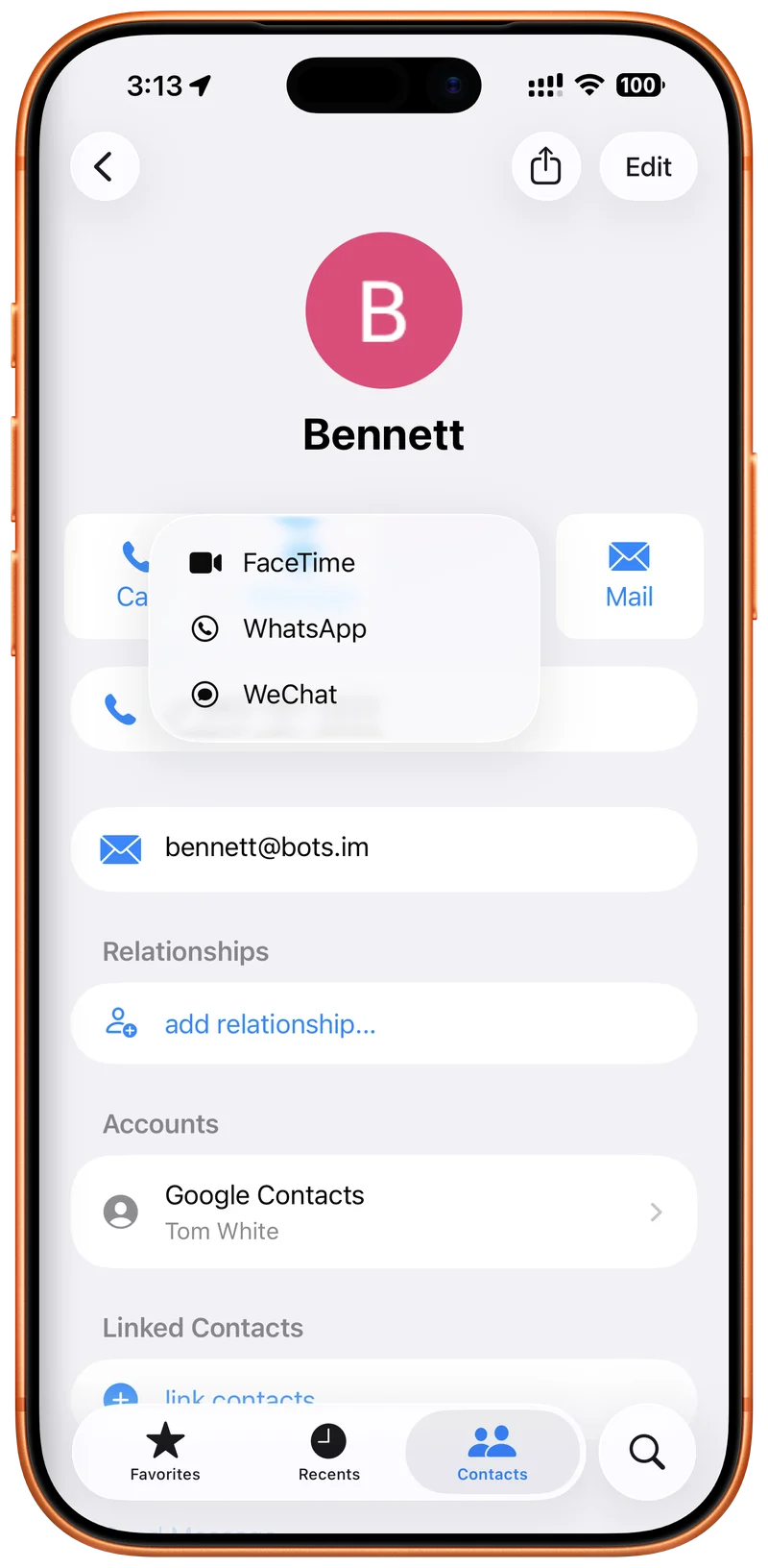 Rich Contact Details.